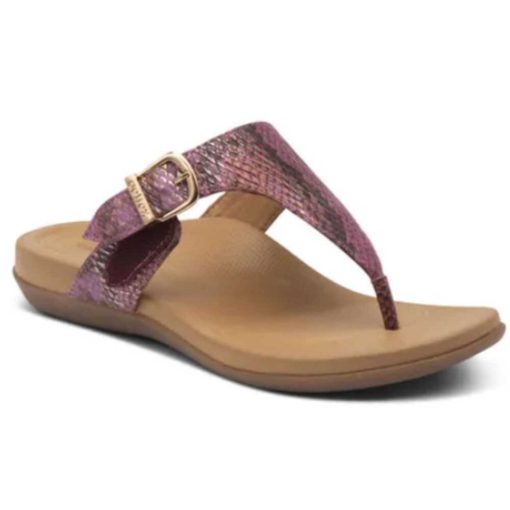 Aetrex RITA Sandal Orthotic Pink Snake Print Thong Comfort NIB Size 5 and 8.5